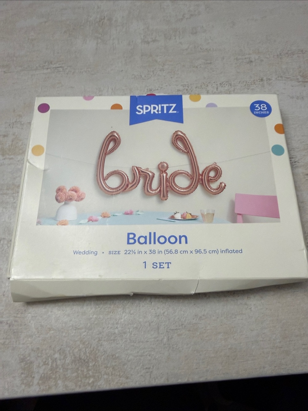 Spritz Rose Gold 'bride' Foil Balloon Banner
